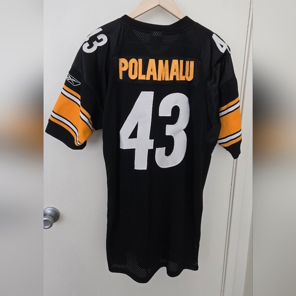 Reebok NFL Pittsburgh Steelers Mens Black Jersey #43 Troy Polamalu Size 50 EUC - Picture 4 of 6